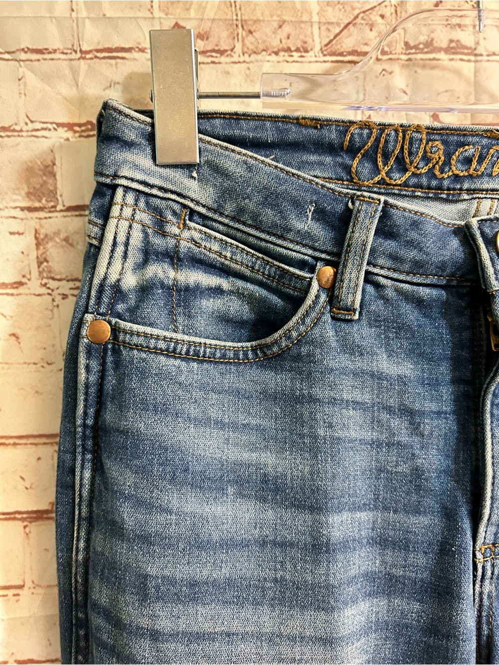 Wrangler High Rise Flare Jean Medium Wash Retro Wide Leg Western Coastal Cowgirl - Picture 6 of 11